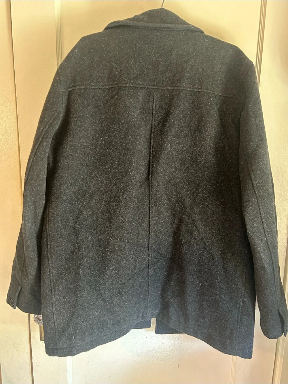 J Crew University Jacket Mens XLT Charcoal 100% Wool Stadium Cloth Quilted Coat